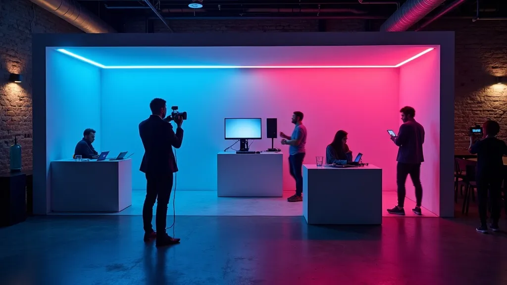 Photobooth 360 moderne lors d'un lancement de produit à Montréal